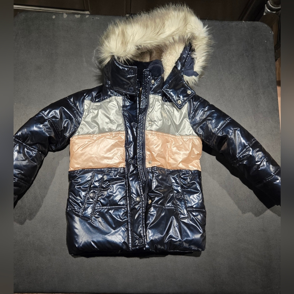 Abercrombie Girls Winter Puffer Fur Hood Trim with Sherpa lined 5/6